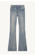 DIRTY BLUE DENIM ZIPPED PANTS