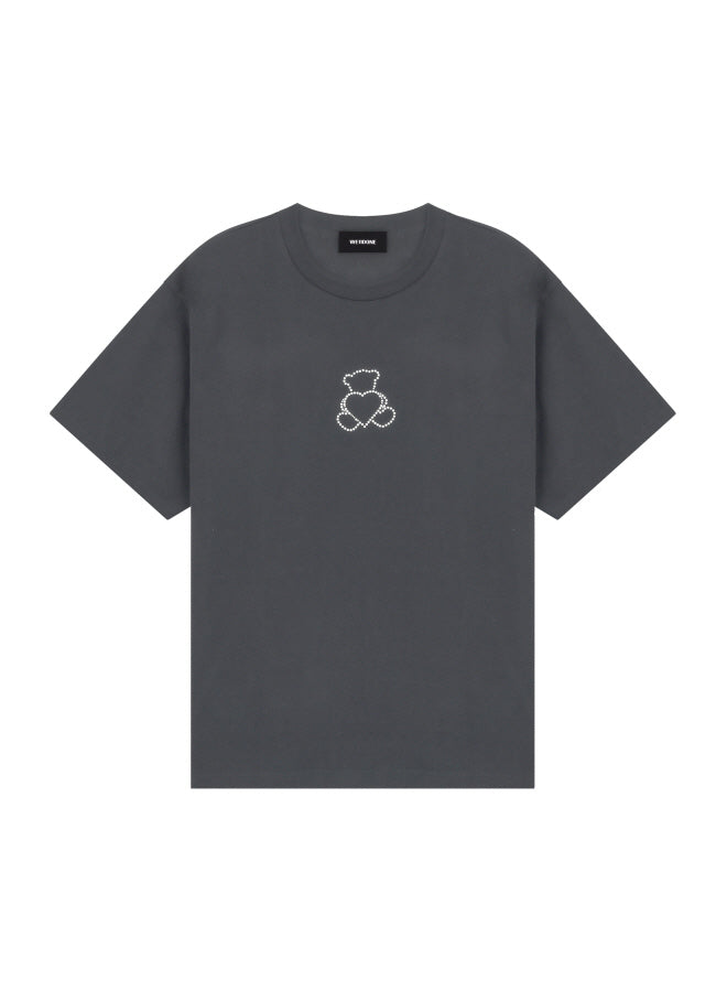 CHARCOAL PEARL BEAR SHORT-SLEEVED T-SHIRT