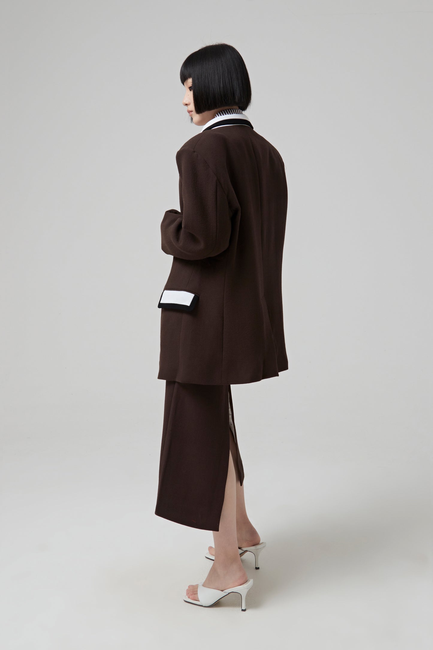 Wool Oversize Bi-color Tailored Jacket