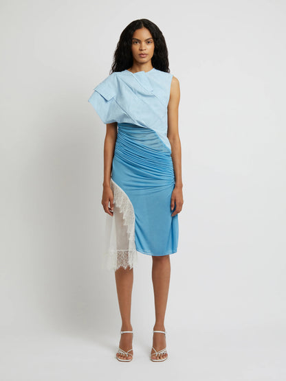 UTILITY TWISTED TORSO LAYERED TEE DRESS