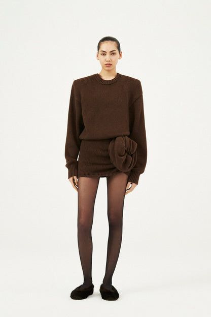 AW23 KNITWEAR 10 SKIRT BROWN