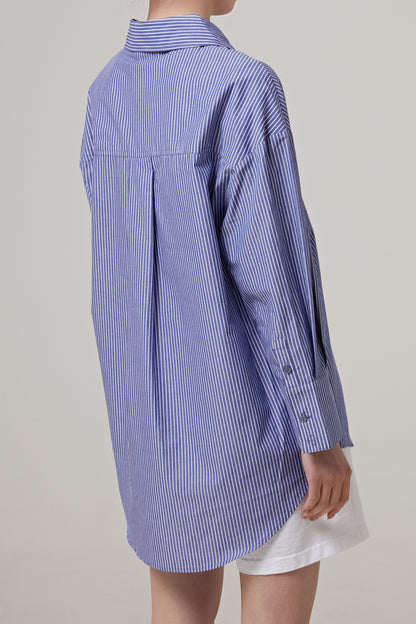 MIKA SHIRT - BLUE AND WHITE STRIPE