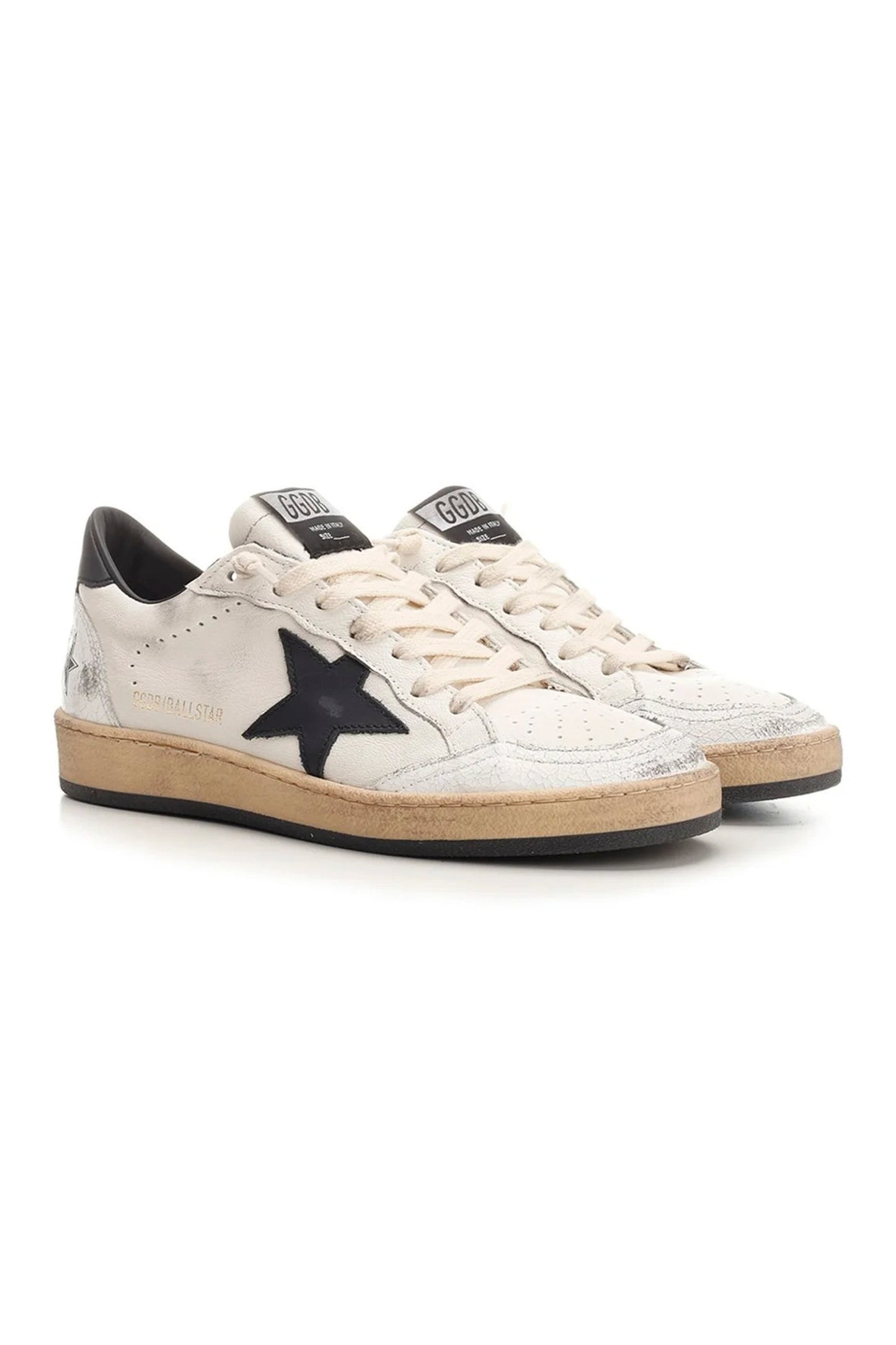 BALL STAR NAPPA UPPER LEATHER STAR AND HEEL CRACK TOE AND SPUR