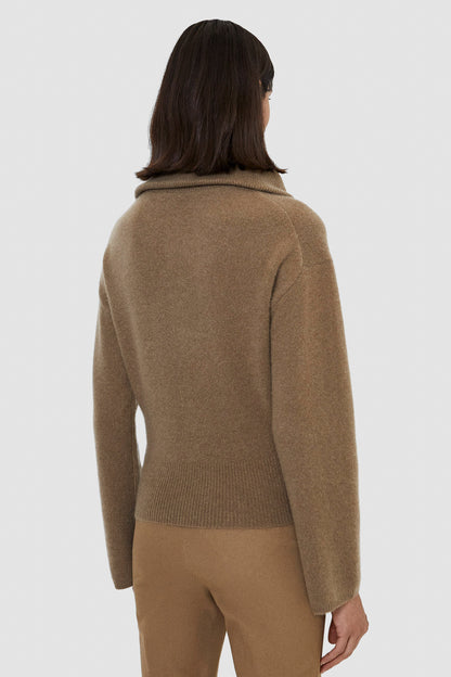 Half Zip-Brushed Cashmere