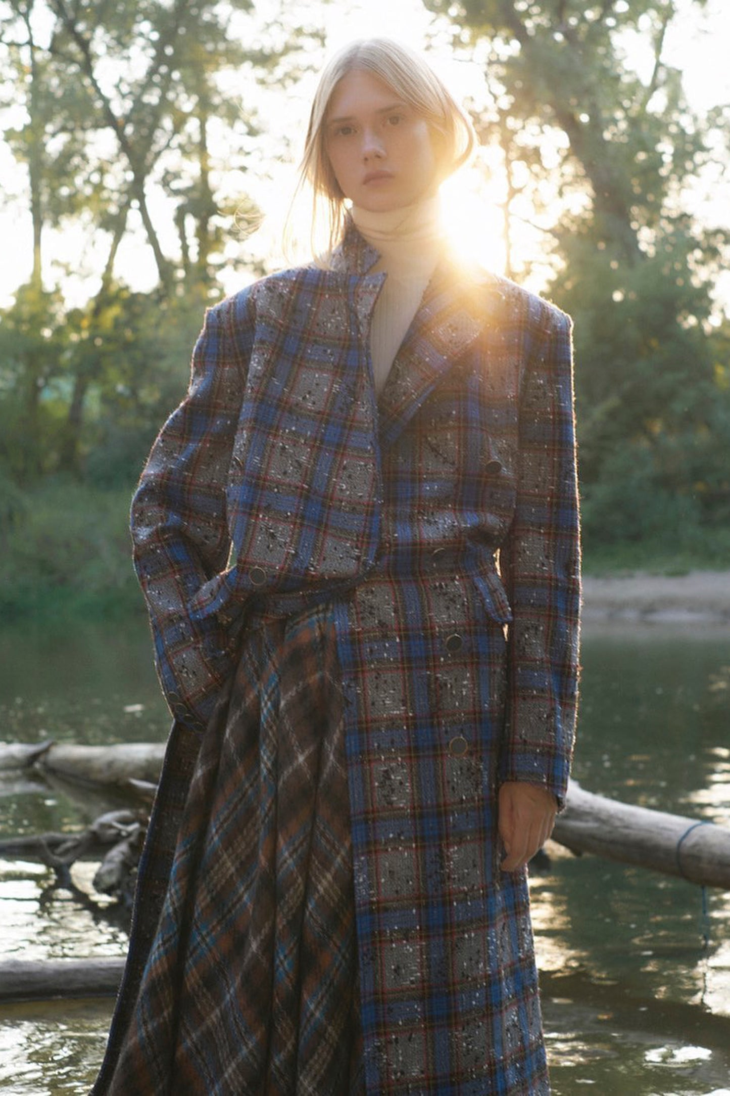 OVERSIZED MENS COAT - CHECKED TWEED