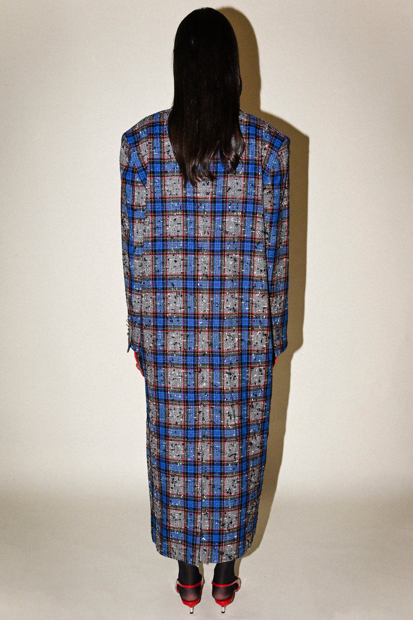 OVERSIZED MENS COAT - CHECKED TWEED