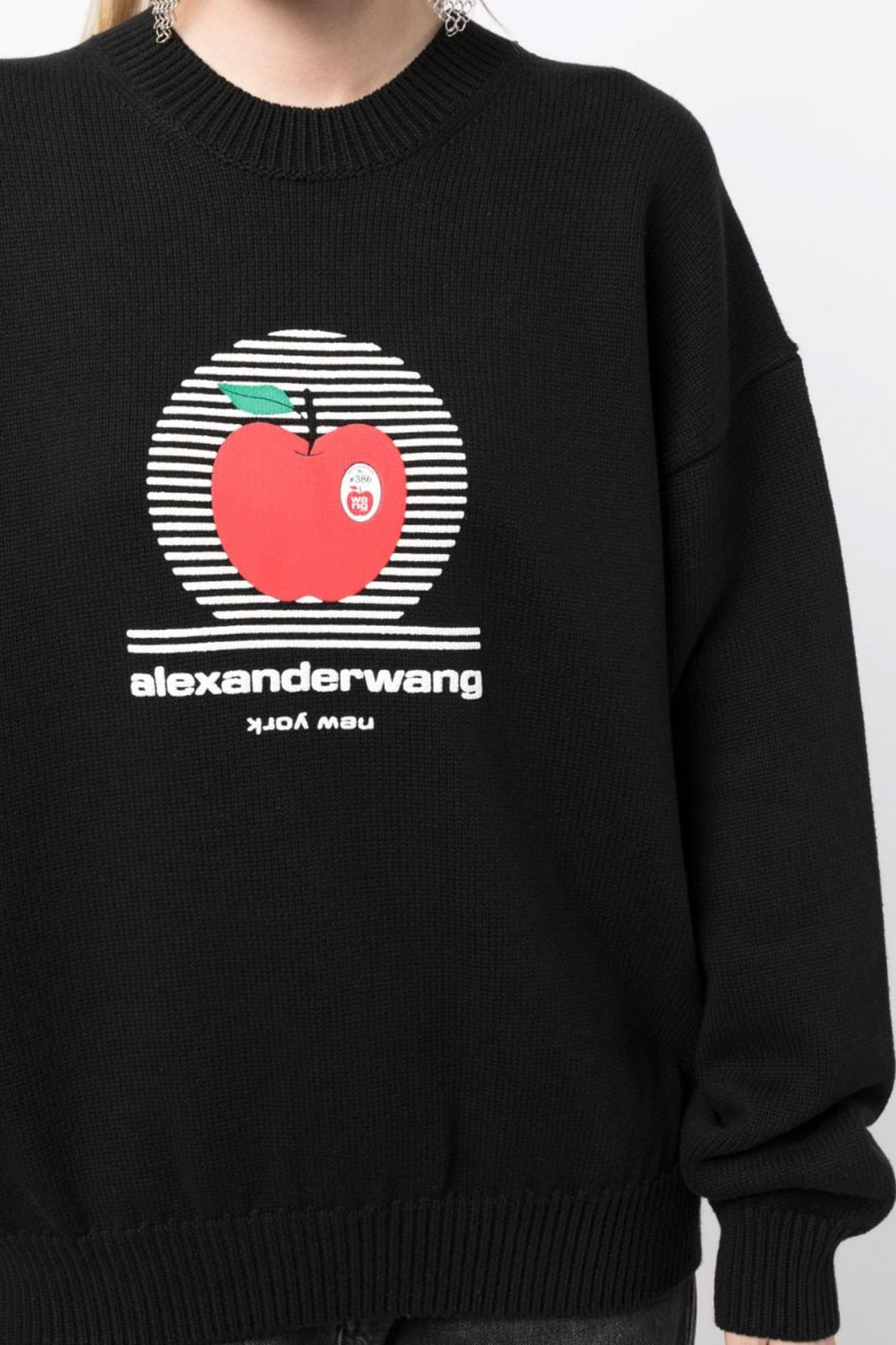 CREWNECK PULLOVER WITH NY APPLE PUFF LOGO