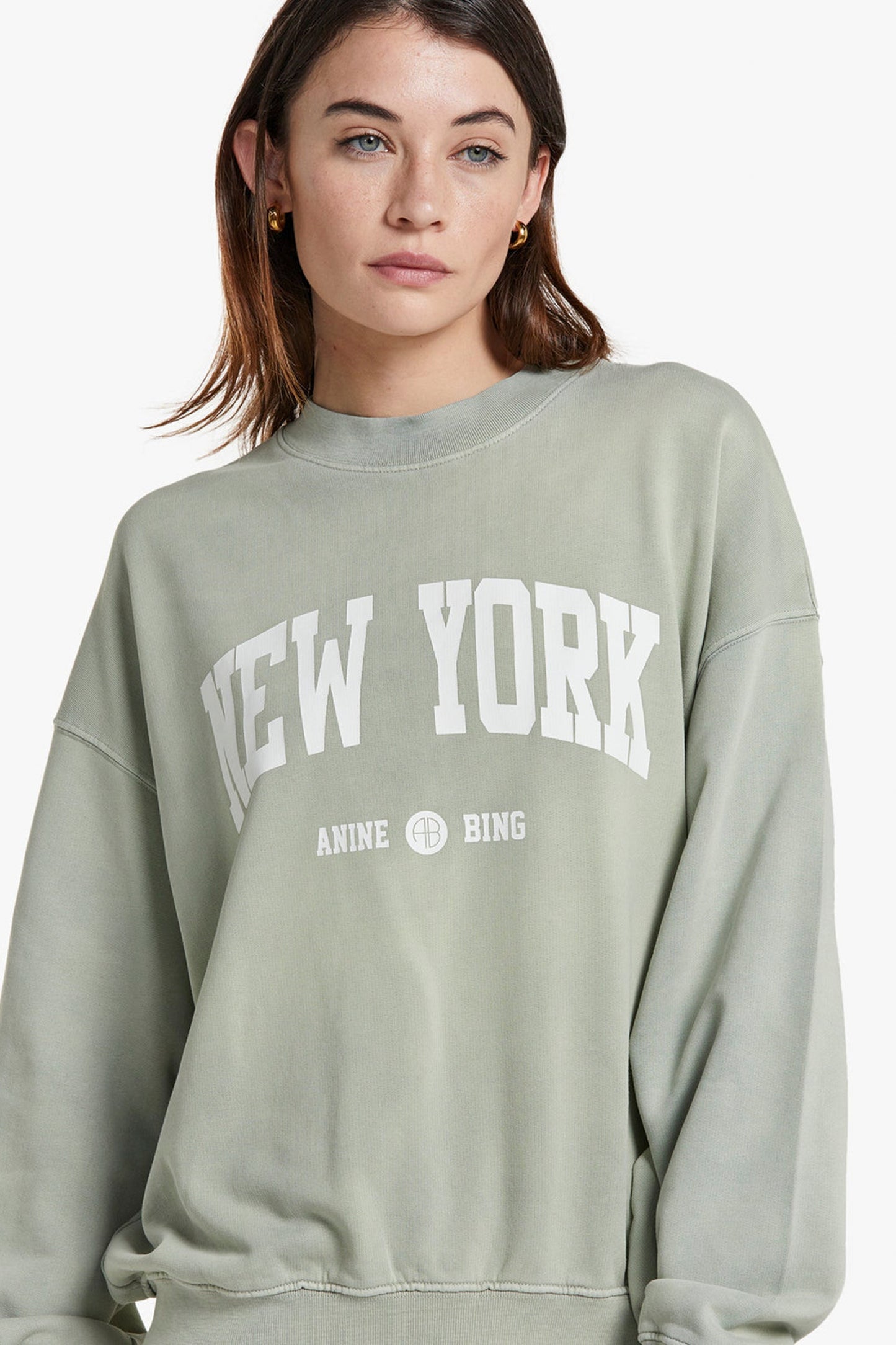 JACI SWEATSHIRT UNIVERSITY NEW YORK - WASHED FADED SEAFOAM