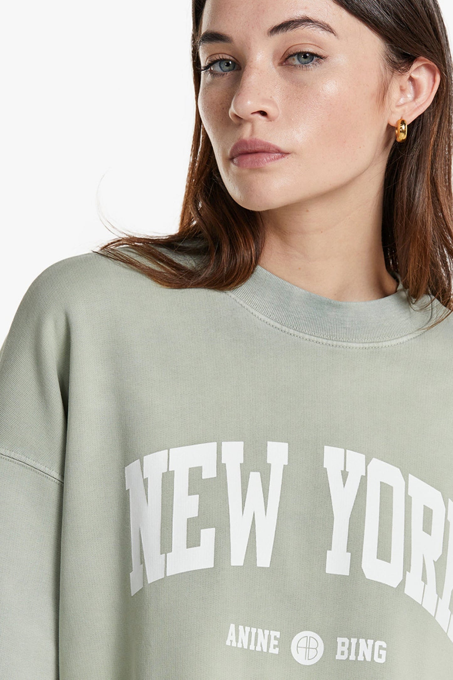 JACI SWEATSHIRT UNIVERSITY NEW YORK - WASHED FADED SEAFOAM