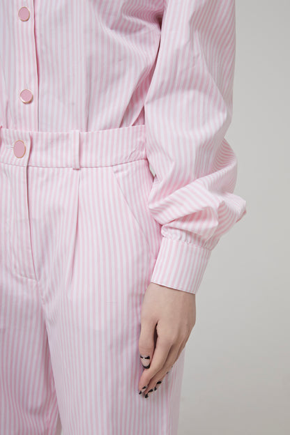 Striped Cotton Poplin Classic Pants