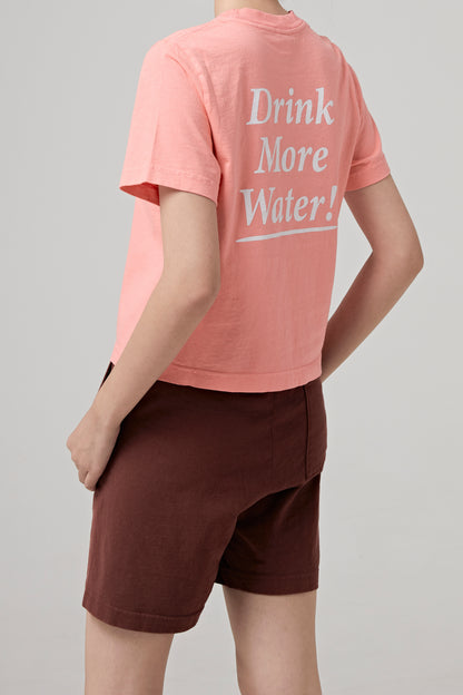 DRINK MORE WATER CROPPED T SHIRT