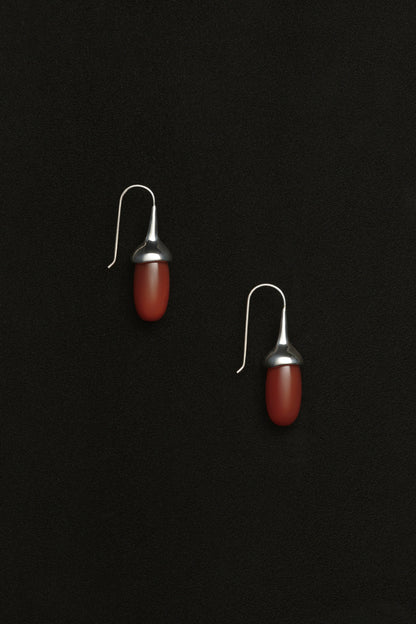 Dripping Stone Earrings, Carnelian