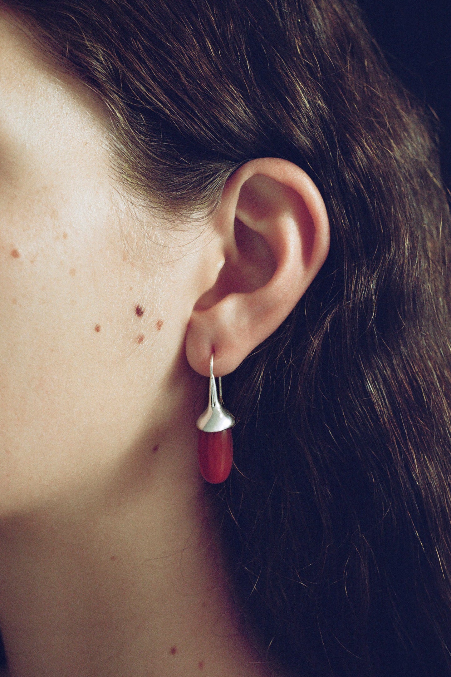 Dripping Stone Earrings, Carnelian