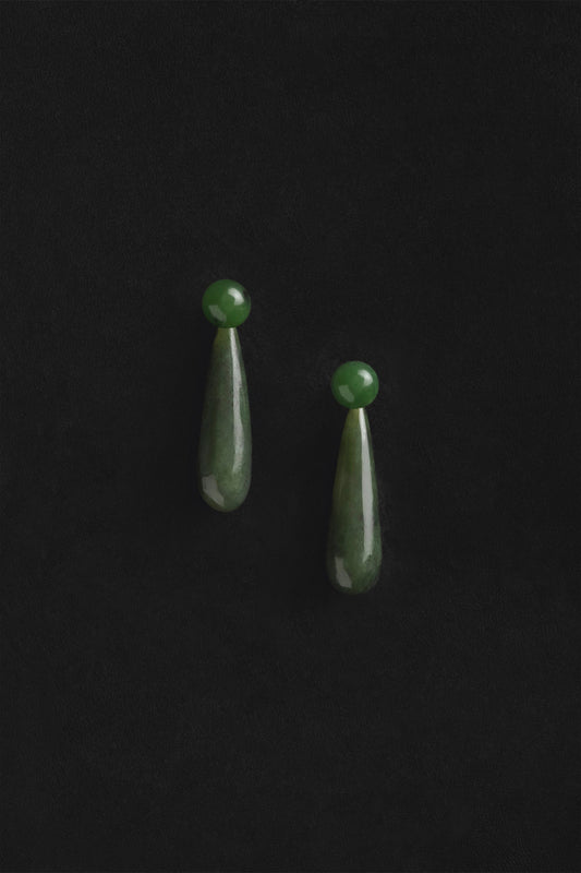 Small Angelika Earrings, Jade