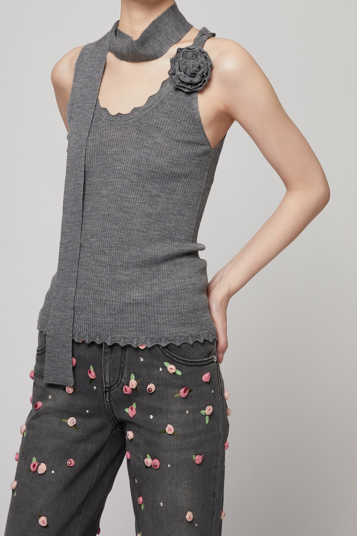 2M505A RIBBED KNIT TANK TOP