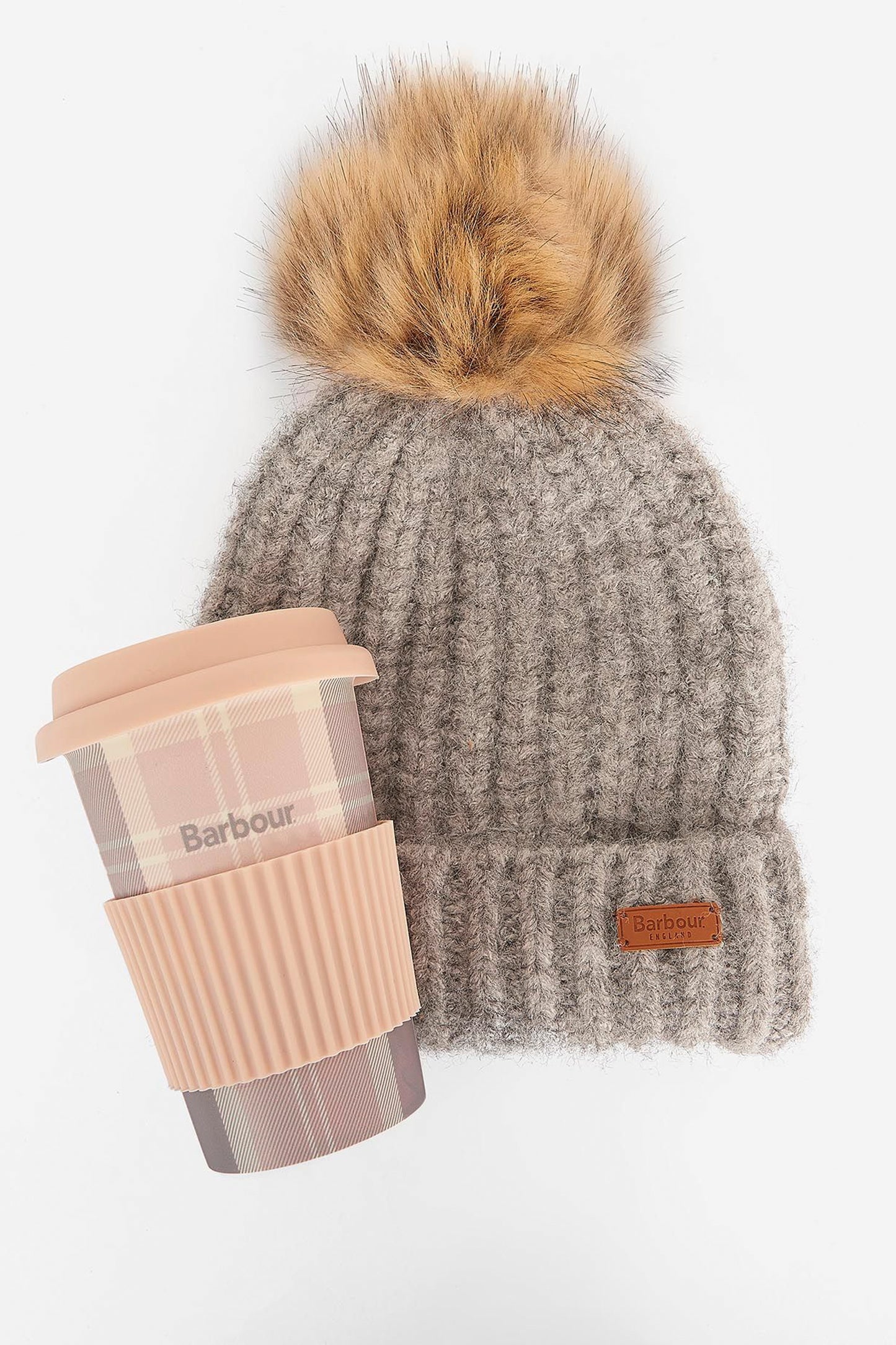 Barbour Travel Mug And Beanie Gift Set