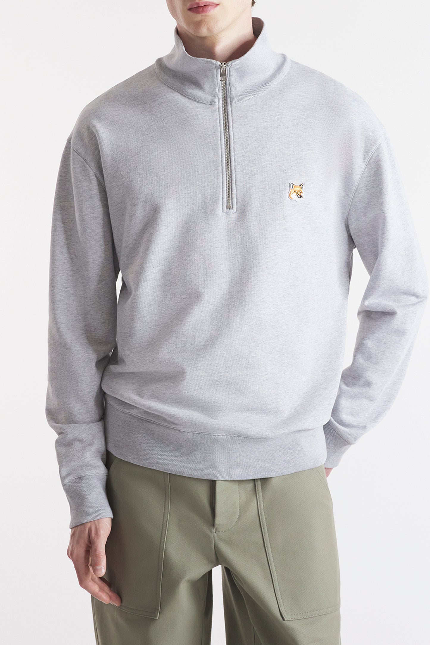 FOX HEAD PATCH COMFORT HALF ZIP SWEATSHIRT