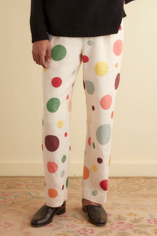 DOTTED APPLIQUÉ TROUSERS