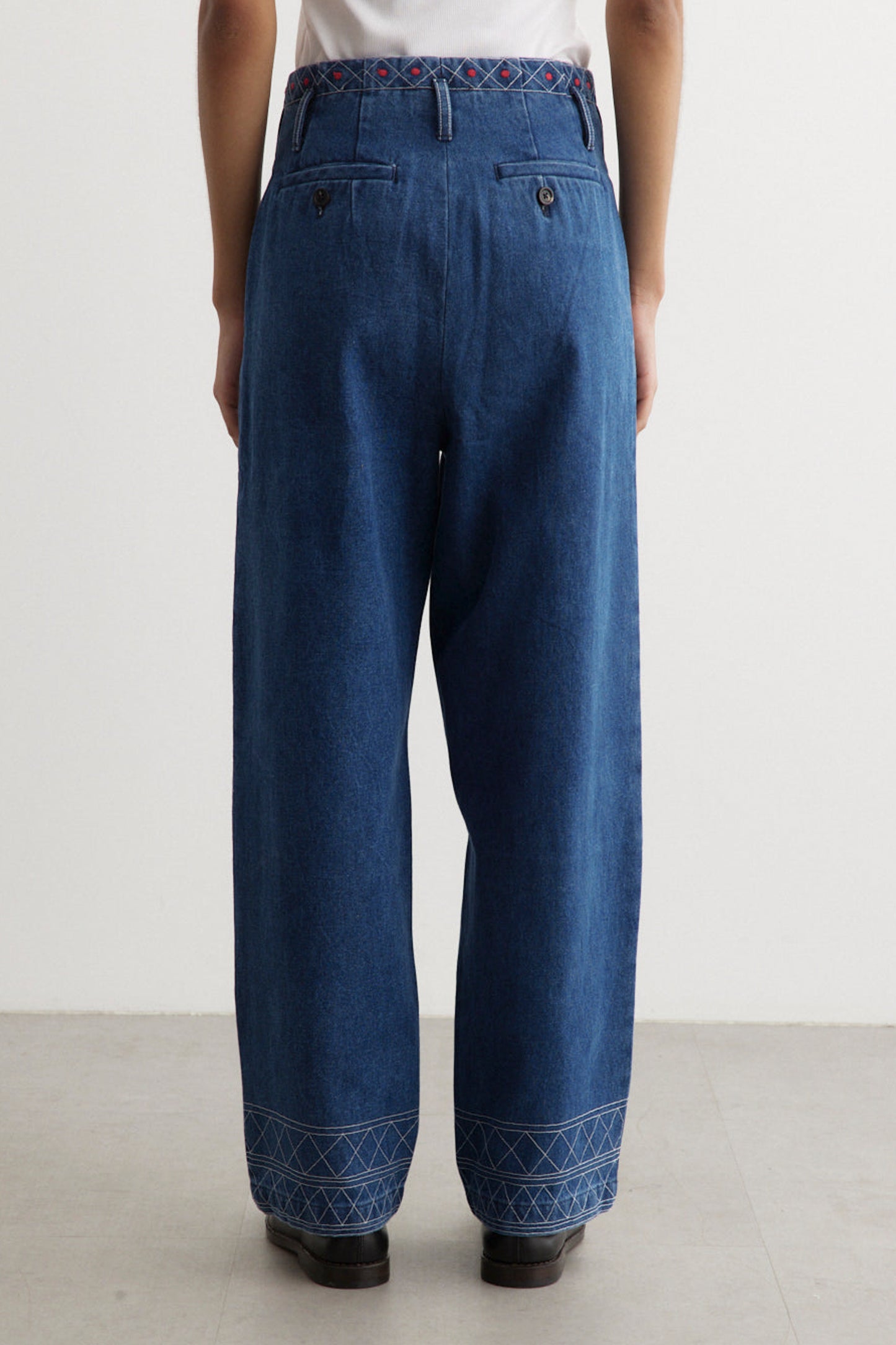 EMBROIDERED DENIM MURRAY TROUSERS