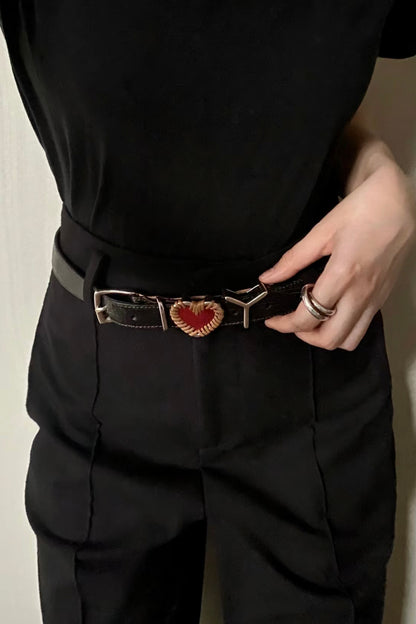 EMBROIDERED Y HEART BELT