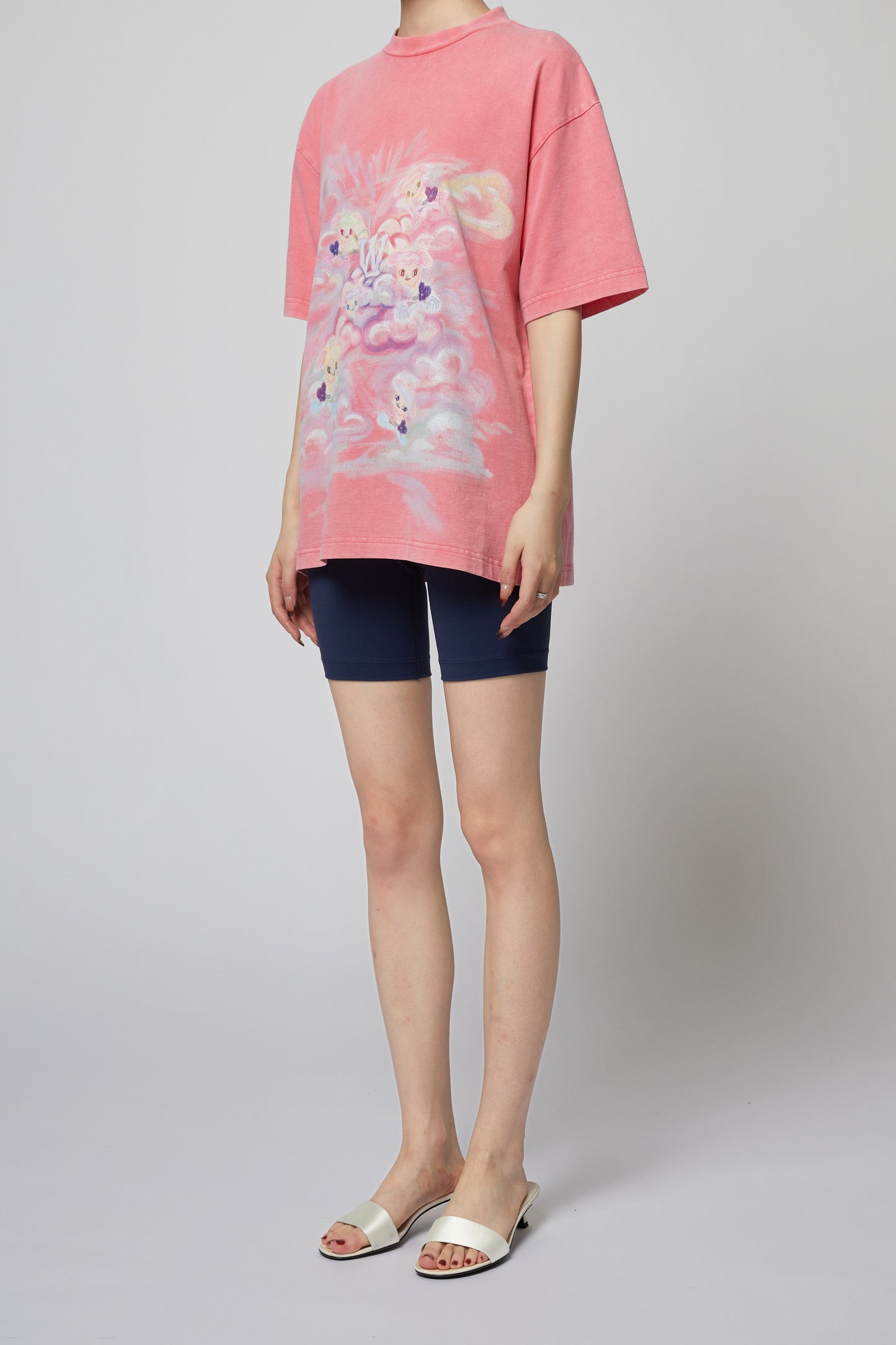 PINK VINTAGE WASHED SHORT-SLEEVED T-SHIRT