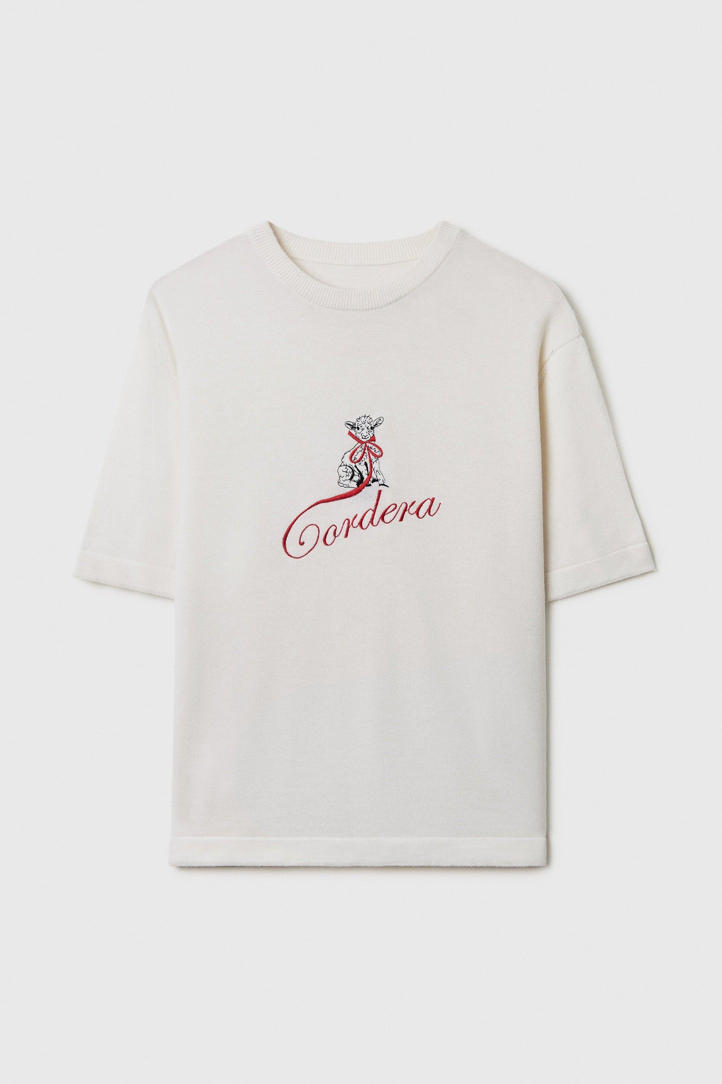 MERINO WOOL EMBROIDERED CORDERA T-SHIRT