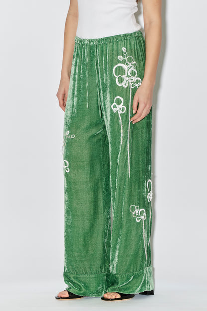 PYJAMA LOUIS PANT EMBROIDERED VELVET