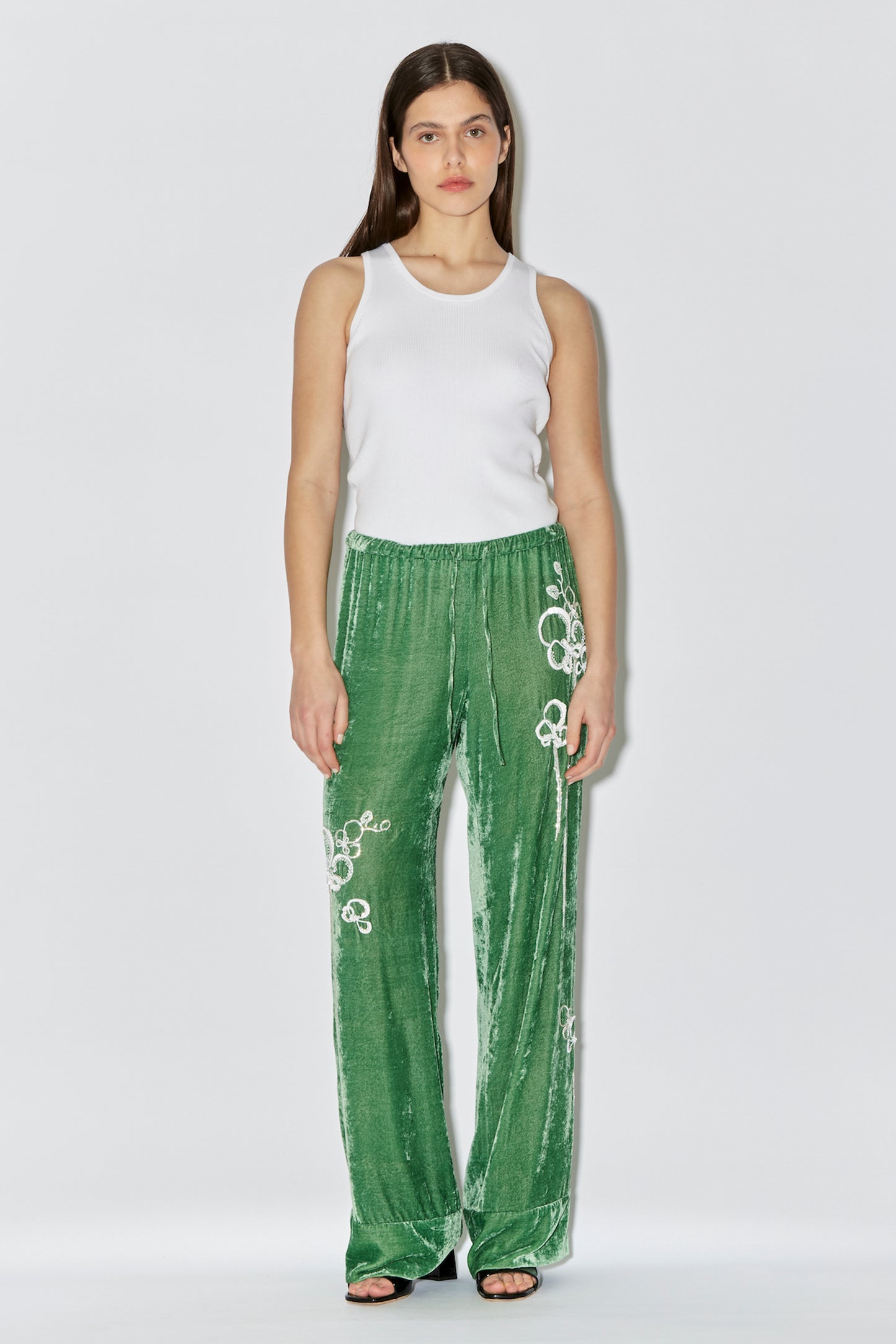 PYJAMA LOUIS PANT EMBROIDERED VELVET