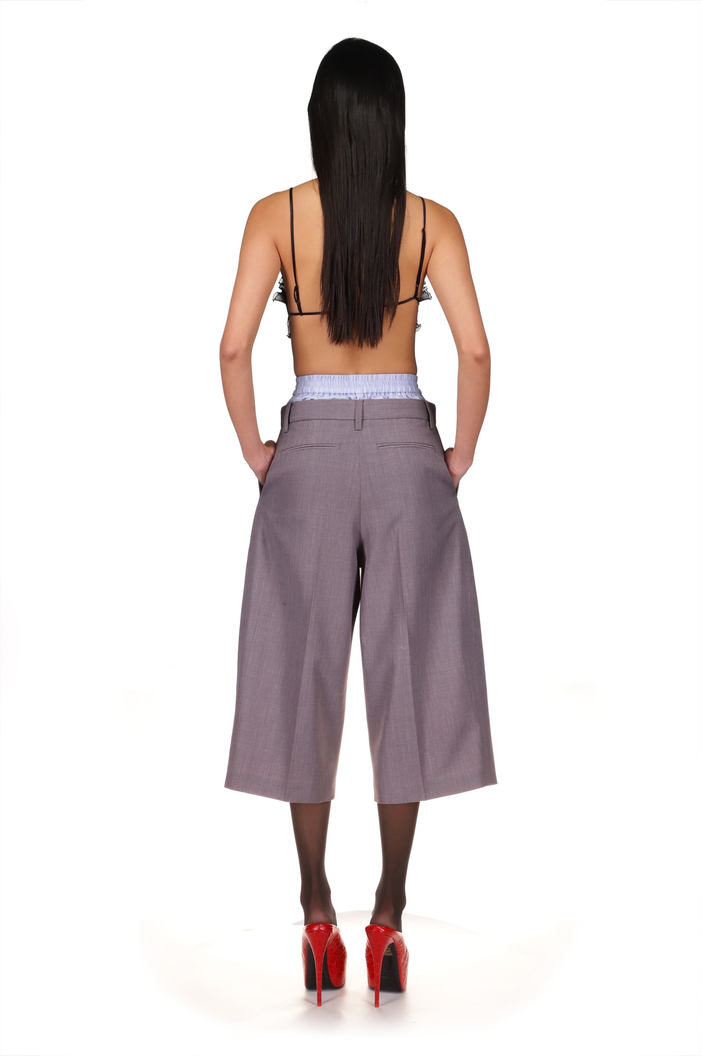 TAILORED CULOTTE WITH EXPOSED BOXER