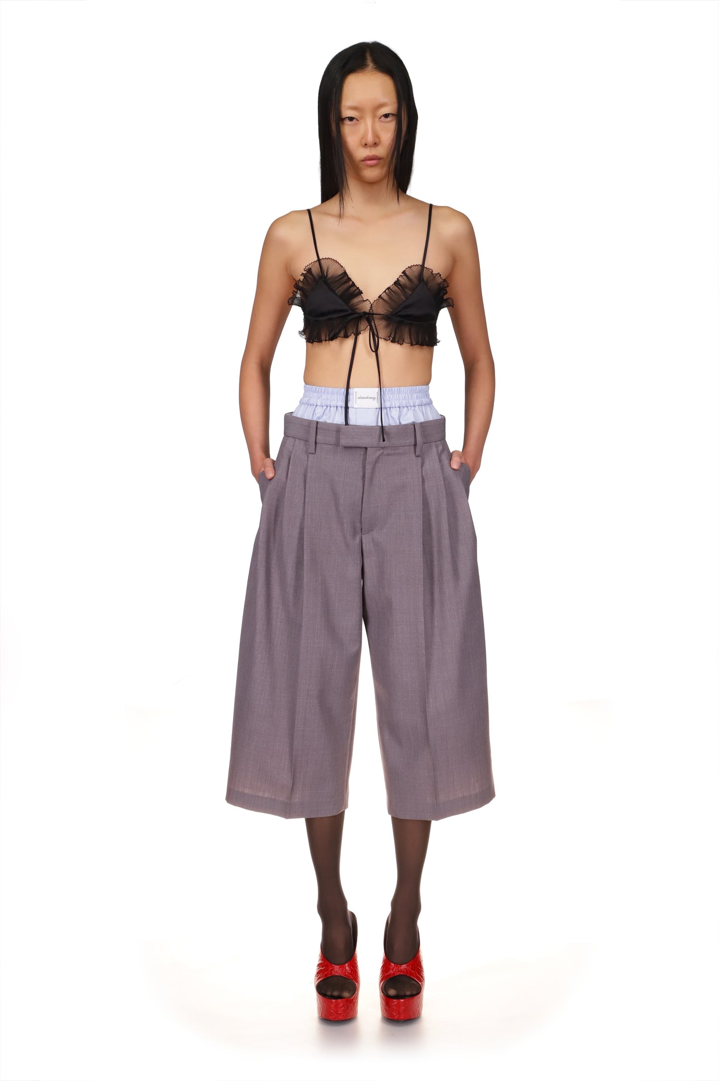 TAILORED CULOTTE WITH EXPOSED BOXER