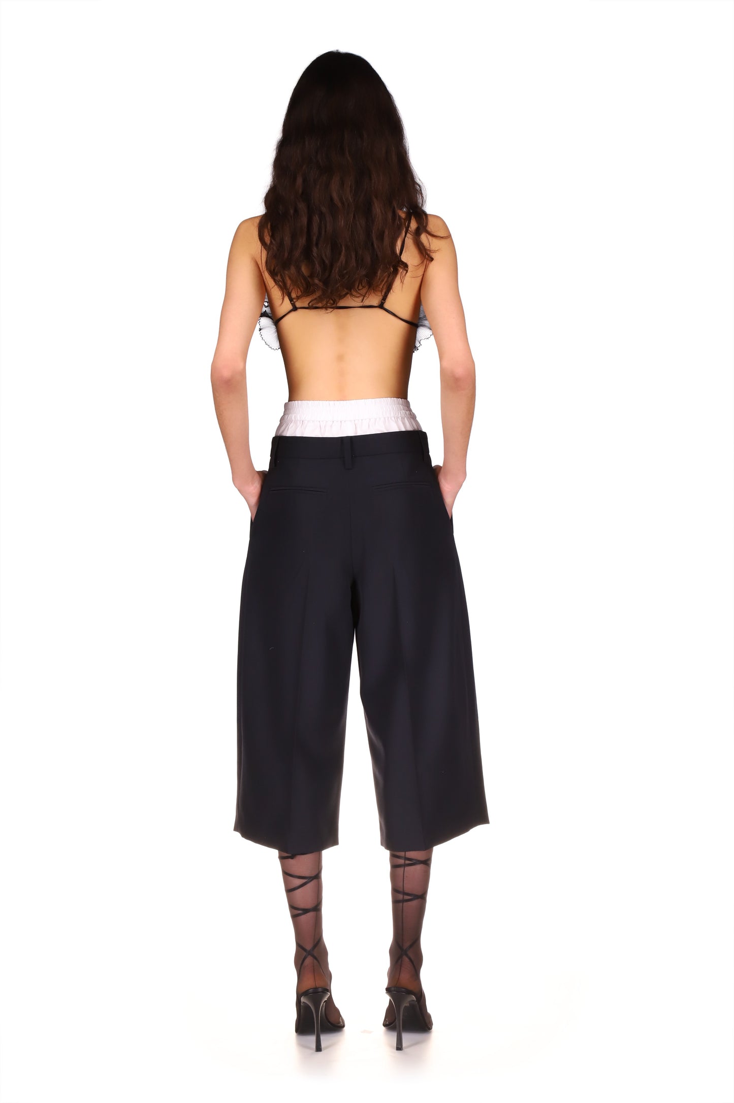 TAILORED CULOTTE WITH EXPOSED BOXER