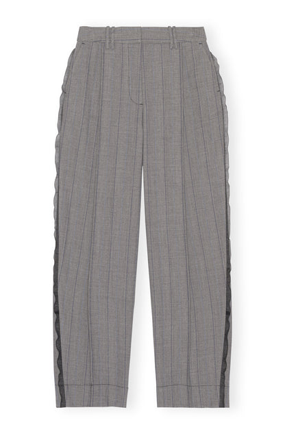 Herringbone Suiting Relaxed Pleated Pants
