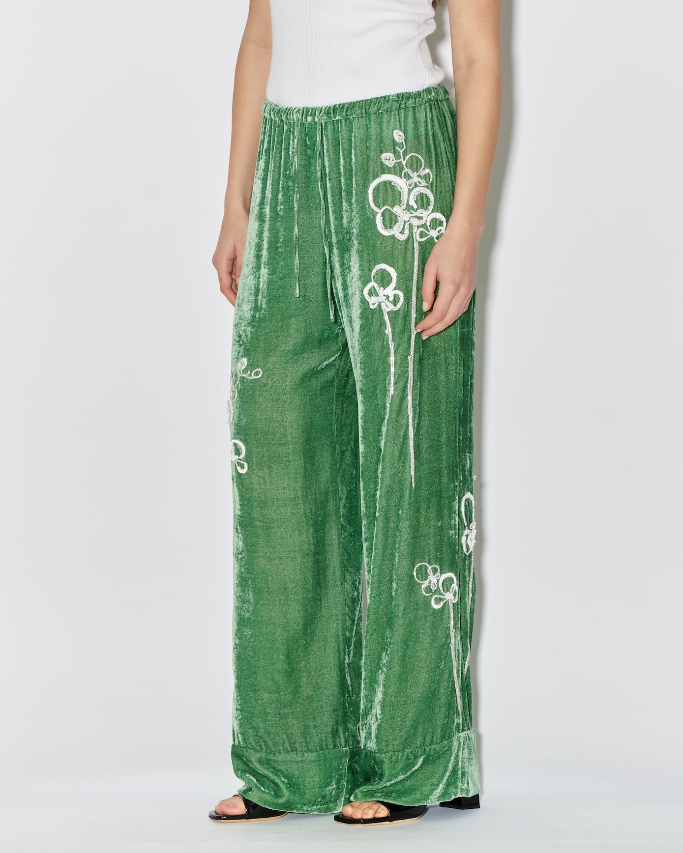 PYJAMA LOUIS PANT EMBROIDERED VELVET