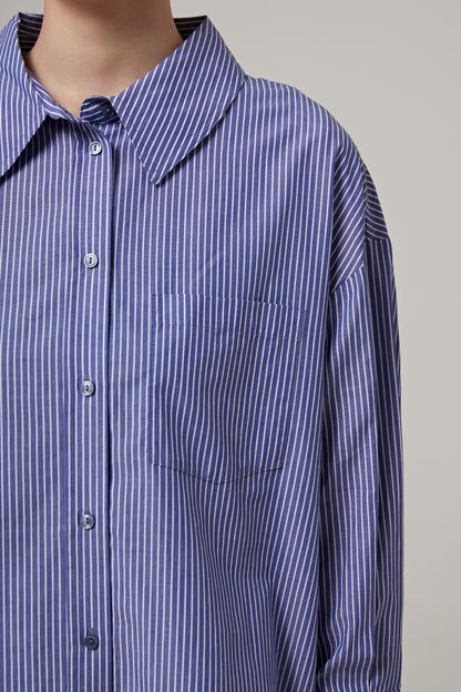 MIKA SHIRT - BLUE AND WHITE STRIPE