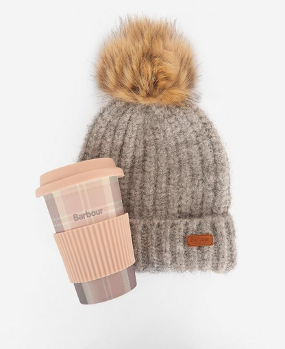 Barbour Travel Mug And Beanie Gift Set