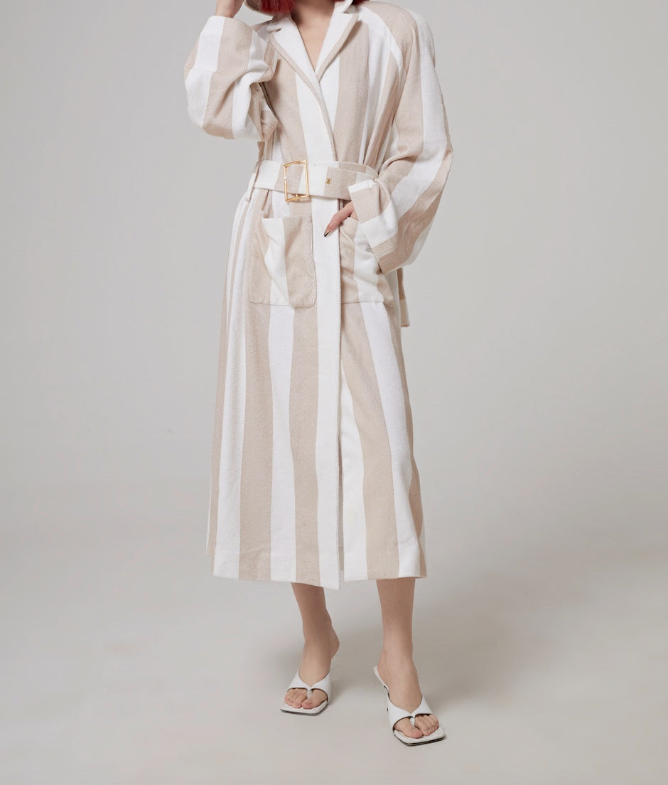 PRINTED TERRY CLOTH RAGLAN COAT