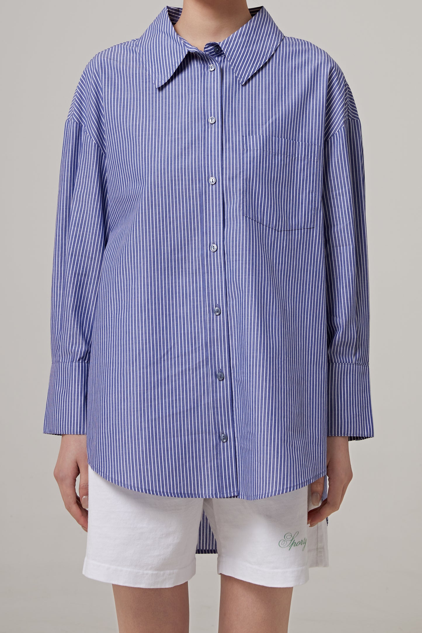 MIKA SHIRT - BLUE AND WHITE STRIPE