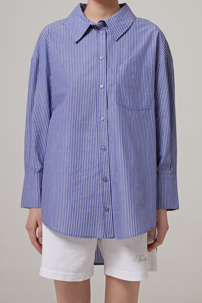 MIKA SHIRT - BLUE AND WHITE STRIPE