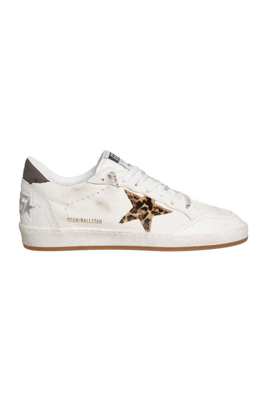 BALL STAR NAPPA UPPER GOLDEN LEOPARD HORSY STAR CRACK LEATHER SPUR CANVAS HEEL