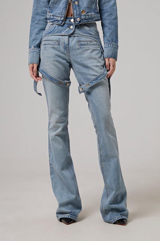 RACER BLUE DENIM PANTS