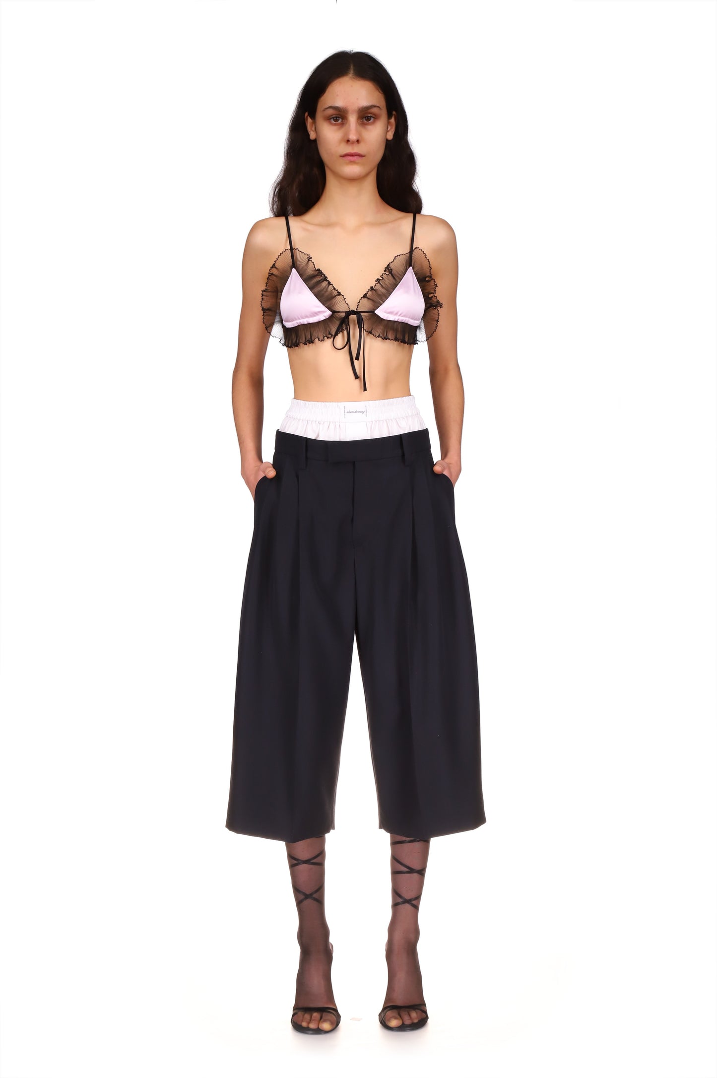 TAILORED CULOTTE WITH EXPOSED BOXER